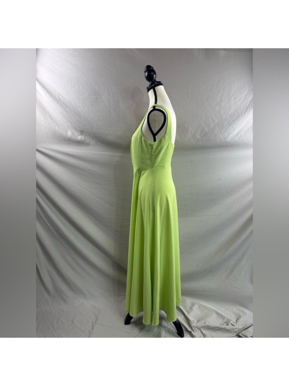 A-Line Sexy Bodice Midi Dress Lime Green - Picture 8 of 9